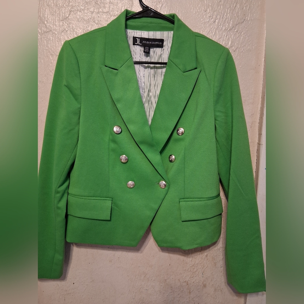Jules & Leopold Green Blazer Silver Buttons Size M - Picture 5 of 7